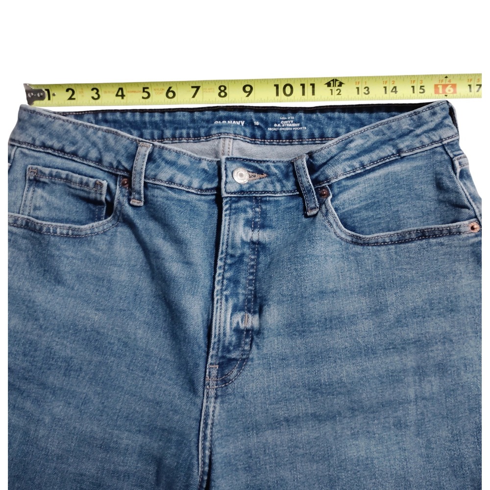 Old Navy‎ Curvy High Waisted Straight Leg Jeans Medium Wash Size 16 - Picture 3 of 8